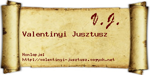Valentinyi Jusztusz névjegykártya